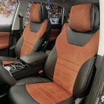 K-Design Chery Tiggo 8 Pro Araca Özel Oto Koltuk Kılıfı 7 Koltuk - Tay Tüyü ve 1. Kalite Deri - Taba - Siyah