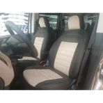 K-Design Fiat Doblo Araca Özel Oto Koltuk Kılıfı - Tay Tüyü ve Deri - Bej - Siyah