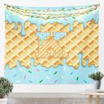 K Harfi Duvar Halıları XL Boyutu Geometrik Süslü Oturma Odası Halısı Dondurma Tatlı Pasta Alfabe Duvar Askısı Yetişkinler için Sanat