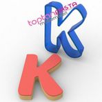 K Harfi Polikarbon Kurabiye Kalıbı