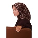 K.Kahve Kazayağı Desen Twill İpek Eşarp