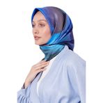 K.Lacivert Bohem Geçişli Twill İpek Eşarp