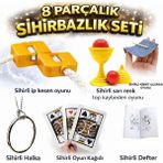 K-Yonlineticaret 8’li Sihirbazlık Seti (Kibrit, Defter, Halka, Kupa, Ip, 3’lü Kart)