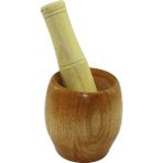 K-yonlineticaret Ahşap Bambu Havan Sarımsak Dövecek Ç: 7cm--D: 5.8cm--Y: 8.5cm Fileli Ambalaj (5501)