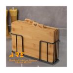 K-yonlineticaret Bambu Kesme Tahtası Seti – 4’lü, 28X20X1 Cm, Kaymaz Standlı, Hijyenik Bölmeli, Sebze, Balık, Et & Tavuk Için Etiketli – Mutfak Hazırlık Seti
