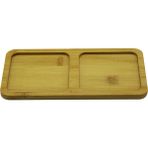K-yonlineticaret Dikdörtgen - 2 Bölmeli - 10X19.5CM Ahşap Bambu Yağdanlık Altlık (5501)