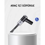 K-Yonlineticaret Kablosuz El Süpürgesi – Araç Içi Temizlik Için 5500PA Güçlü Emiş, USB Şarjlı