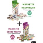 K-Yonlineticaret Oyuncak Manyetik Mıknatıslı 30 Parça Hayvanlar 26 Parça Sebze Meyveler Eğitici Set