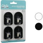 K-yonlineticaret Qlux L-00950 4pcs Dome Askı No-2 Kubbeli - Siyah - Beyaz - Plastik Askı Yapışkanlı Montaj (5501)