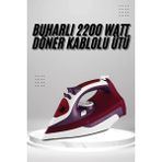 K-Yonlineticaret Seramik Tabanlı Kırmızı 2200 Watt Şok Buharlı Ütü - Standart