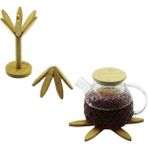 K-yonlineticaret Standlı Ağaç Model 2pcs Ahşap Bambu Katlanır Nihale 6-Yapraklı Çiçek Modeli= Çap: 20CM (5501)
