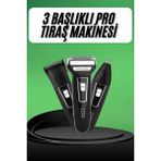 K-Yonlineticaret Tıraş Makinesi 3 Başlıklı T Başlıklı Hassas Ciltlere Özel Saç Sakal Vücut Kulak ve
