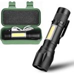 K-yonlineticaret USB Şarjlı Mini El Feneri – Ultra Güçlü LED Fener, 3 Modlu Işık, Metal Kasa, Klipsli Taşınabilir Aydınlatma, Kutulu Cep Feneri, Şarj Kablosu Dahil