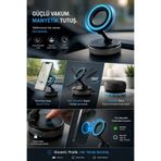 K007 Araç İçi ve Masa Üstü Vakumlu Manyetik Telefon Tutucu