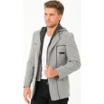 K7532 Dewberry Erkek Kaban-Diagonal Gri - M