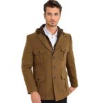 K7538 DEWBERRY ERKEK KABAN-DÜZ CAMEL