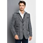 K7540 Dewberry Erkek Kaban-Desenli Lacivert 2 - M