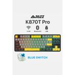 K870T Pro 3 Modlu Uyumlu Hot-Swap Rgb, Mekanik Klavye - Blue Switch - Siyah