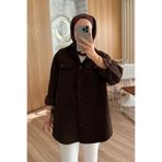 Ka Hijab Soft Tesettür Gömlek - Kahverengi