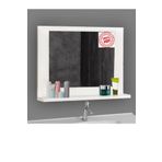 Ka-libra Raflı Lavabo Aynası , Ofis Hol Kolidor Dresuar Aynası Wc Banyo Düzenleyici Dolap60x45 Beyaz (%%MDF)