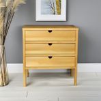 Ka Tasarım Retro Stil Çekmeceli Doğal Ahşap Komodin Üç Çekmeceli. 50X30 Tabla ve 50CM Yüksekliğindedir. 1. Sınıf Çam Ağacından Imal Edilmiştir. - Ahşap Rengi