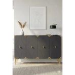 Ka1297ag Alfa Konsol Ve Tv Sehpası Antrasit-Gold 120Cm