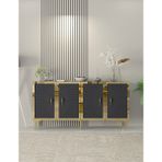 KA1508AG-TUNA Konsol ,tv Sehpası , Çok Amaçlı Dolap 150CM Antrasit-Gold - Antrasit - Altın