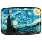 Kaabao Kredi kartı tutucu küçük RFID engelleme cüzdan iş Metal ince Mini alüminyum sert kılıf kadın erkek hediye, Vincent van Gogh Yıldızlı Gece, S