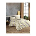 Kaan Battal Boy (kingsize) Zikzak Desenli Nevresim Seti Sarı Yorgan Kılıfı+ Yastık Kılıfı 200 X 235