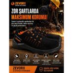 Kaan Süet Iş Ayakkabısı Çelik Burunlu (Kompozit) Rahat Konforlu - Siyah - Turuncu