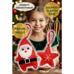 Kabajur Keçe kendin yap yılbaşı süsü Noel Baba ve yıldız seti