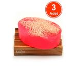Kabak Lifli El Yapımı Doğal Gül Yağı Sabunu 120 G x 3 Adet