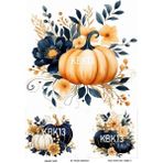Kabak Serisi Halloween, Kabak, Pumpkin KBK13 Pirinç Dekopaj 30*42 cm
