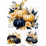 Kabak Serisi Halloween, Kabak, Pumpkin KBK15 Pirinç Dekopaj 30*42 cm