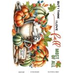 Kabak Serisi Halloween, Kabak, Pumpkin KBK29 Pirinç Dekopaj 30*42 cm