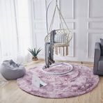 Kabarık Halı Modern Gradyan Renkli Kabarık Yuvarlak Halılar Oturma Odası veya Yatak Odası için Kullanılır Yuvarlak Yumuşak Tüylü Mikrofiber Alan Halısı Kaymaz Zemin Paspası Oda Moru 180 cm