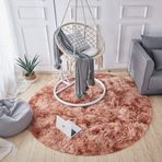 Kabarık Halı Modern Gradyan Renkli Kabarık Yuvarlak Halılar Oturma Odası veya Yatak Odası için Kullanın Yuvarlak Yumuşak Shaggy Mikrofiber Alan Halı Kaymaz Zemin Mat Oda Haki180CM