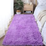 Kabarık Mor Tüylü Parça Halı Kaymaz Yıkanabilir Derin Tüylü Halı Oturma Odası Yatak Odası ve Çocuk Odası için Modern Koridor Yolluğu 200x250 cm