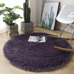 Kabarık yıkanabilir yüksek havlı pelüş yumuşak yuvarlak halı, oturma odası, çocuk odası, yatak odası, koridor yolluğu, iç mekan için (100 cm Taro)