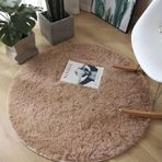 Kabarık Yıkanabilir Yuvarlak Halı Yüksek Havlı Peluş Yumuşak Modern Oturma Odası Halısı Çocuk Odası Yatak Odası Koridor Yolluğu İç Mekan Sporları için - Deve (80 cm)