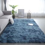 Kabarık Yüksek Kazık Dikdörtgen Halı Oturma Odası Yatak Odası Modern Şık Halı 60x200 cm Dayanıklı Kaymaz Yıkanabilir Mavi Mor Halı