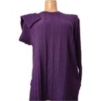 Kabartma Desenli Normal Kalıp Kadın Anne Kazak - Mor - 2XL