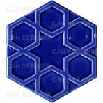 Kabartmalı Selçuklu Yıldızı Çini Karo -Kobalt (15*17 Cm.) - Can Seramik