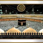 Kabe Allah Muhammed Motifli Kanvas Tablo DBSANAT1405313