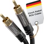 KabelDirekt – 3m – Cinch derin bas hoparlör kablosu, 1x1 Cinch/RCA, ses/dijital/video (koaksiyel kablo, RCA fişi/fiş, amplifikatör/HiFi, ses sinyali veya kompozit video için, 75 ohm, siyah)