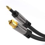 KabelDirekt – 3m – mini TOSLINK kablosu (dijital ses kablosu, optik, TOSLINK-mini TOSLINK, fiberoptik kablo/LWL, dijital ses sinyalini televizyona/amplifikatöre/Hi-Fi cihaza iletir, siyah)