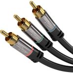 Kabeldirekt 5m – Bileşen Kablosu, Cinch, Rgb/yuv (Koaksiyel Kablo, 3× Rca Fişi – 3 × Rca Fişi, Full Hd Görüntü A