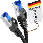 KabelDirekt – Ethernet Kablosu, Ağ Kablosu, LAN – 5x 3m – 0,25-30m arasında mevcuttur (10Gbps, Gigabit Ağlar için Fiber Hızı, RJ45 ile Switch/Router/Modem, siyah/gümüş)