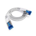 KabelDirekt – LAN kablosu düz, kırılmaz yapı – 0,25m (CAT7 kablo, 10 Gbit/s, özellikle esnek ve kurulum kablosu olarak uygun, maksimum fiber optik hız, RJ45, beyaz)