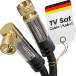 KabelDirekt – Sat/Anten Kabluso, Koaksiyel Kablolar – 90° açılı/düz – 1m – 4K TV Uydu Kablosu, F Konnektör – 0,5-30m arasında mevcut (Radyo/TV, DVB-T, DVB-C, DVB-S/DVB-S2, internet, siyah)